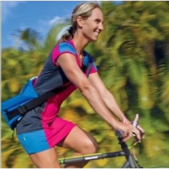 Title Nine Gidget Dress Size M Pink Colorblock Stretch Athletic Active Golf Bike - Picture 2 of 10